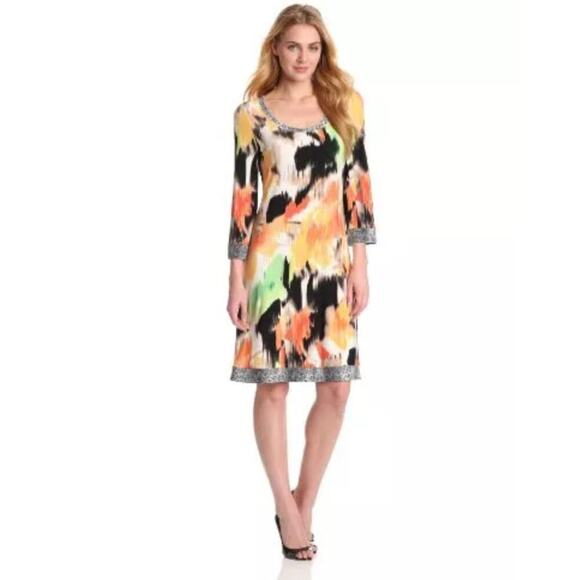 Calvin Klein Medium Floral Stretchy Workwear Print Dress Casual Vacation Spring - Picture 1 of 10